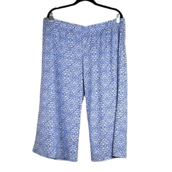 Gilligan & Omalley Blue and White Cropped Drawstring Pajama Pants Size XXL New! - Picture 1 of 5